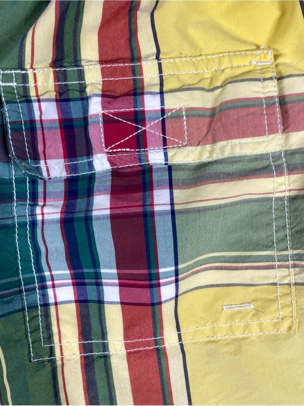 Polo by Ralph Lauren Yellow Multicolor Madras Plaid Swim Shorts Mesh Lined - Picture 10 of 11